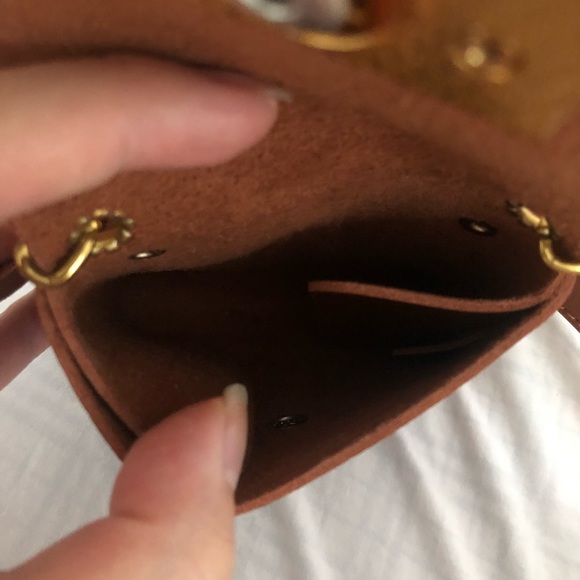 Leather brown bronze chain saddle bag 🍁 - Picture 4 of 4